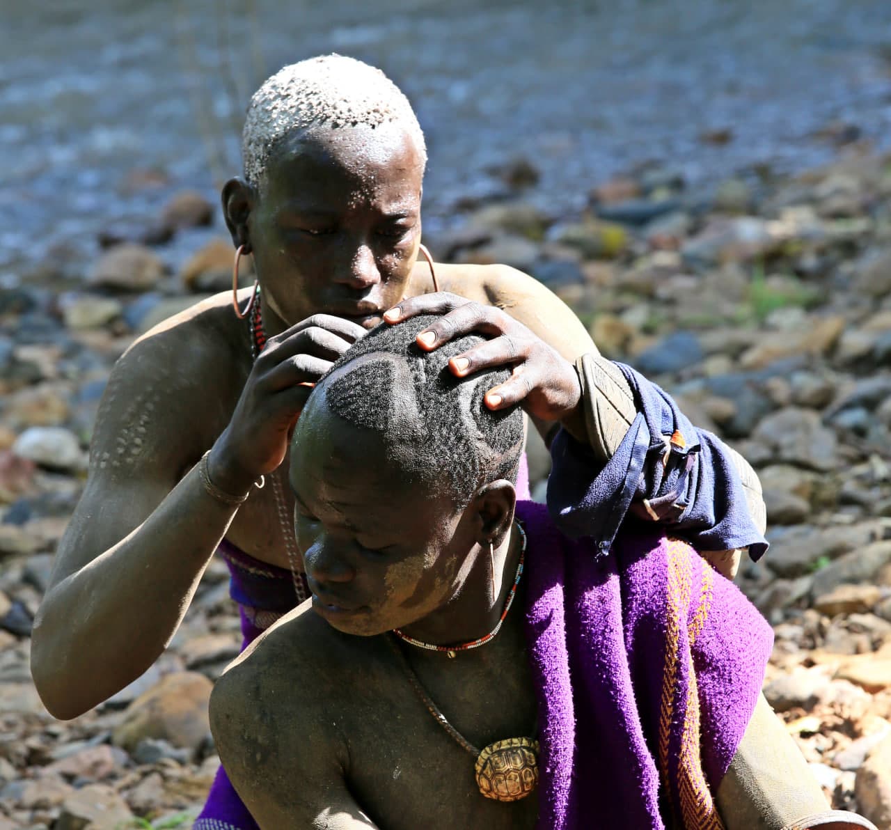 Hamar clay hair ritual in the Omo Valley, Ethiopia