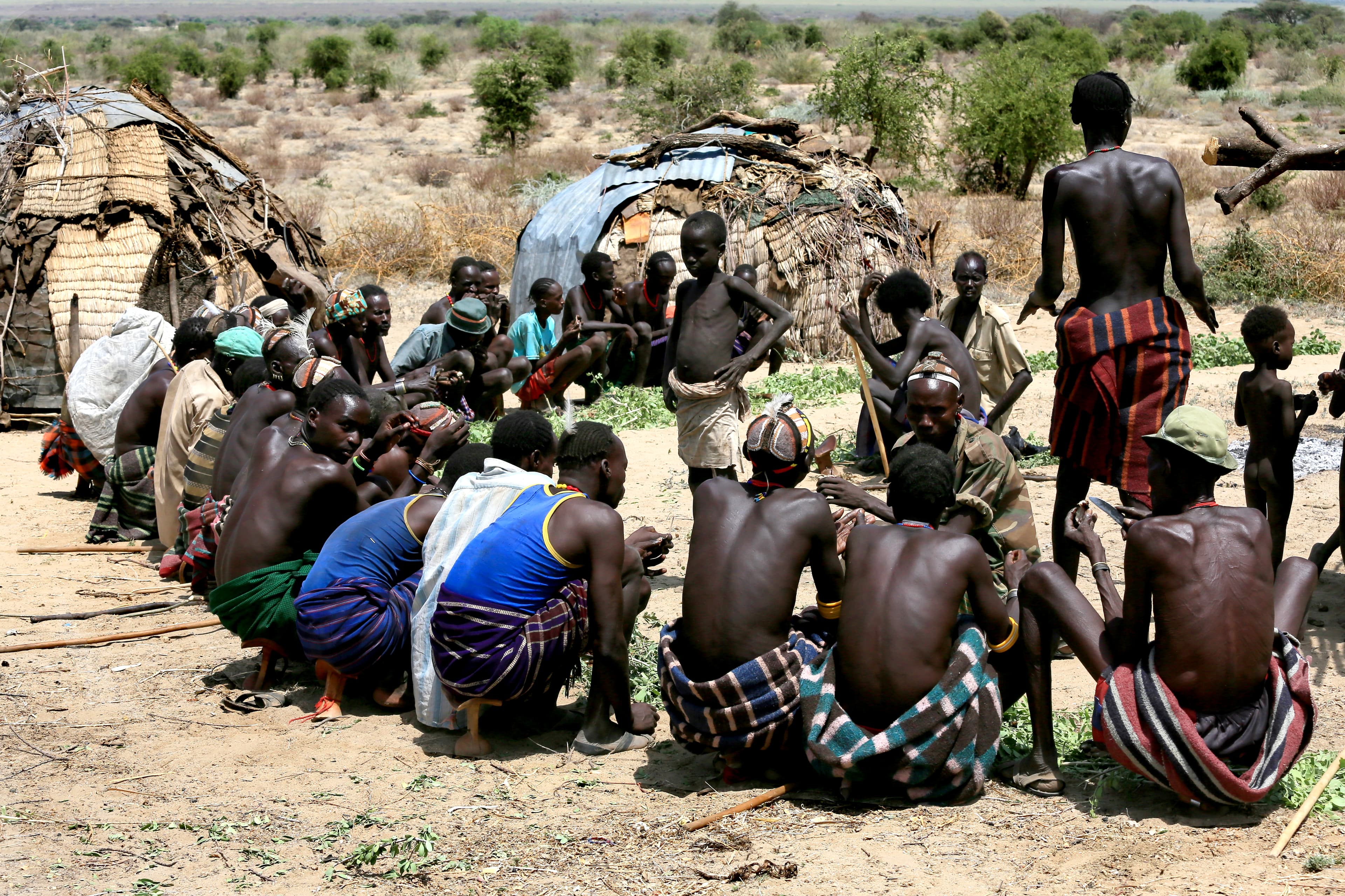 Village gathering in the Lower Omo Valley, Ethiopia