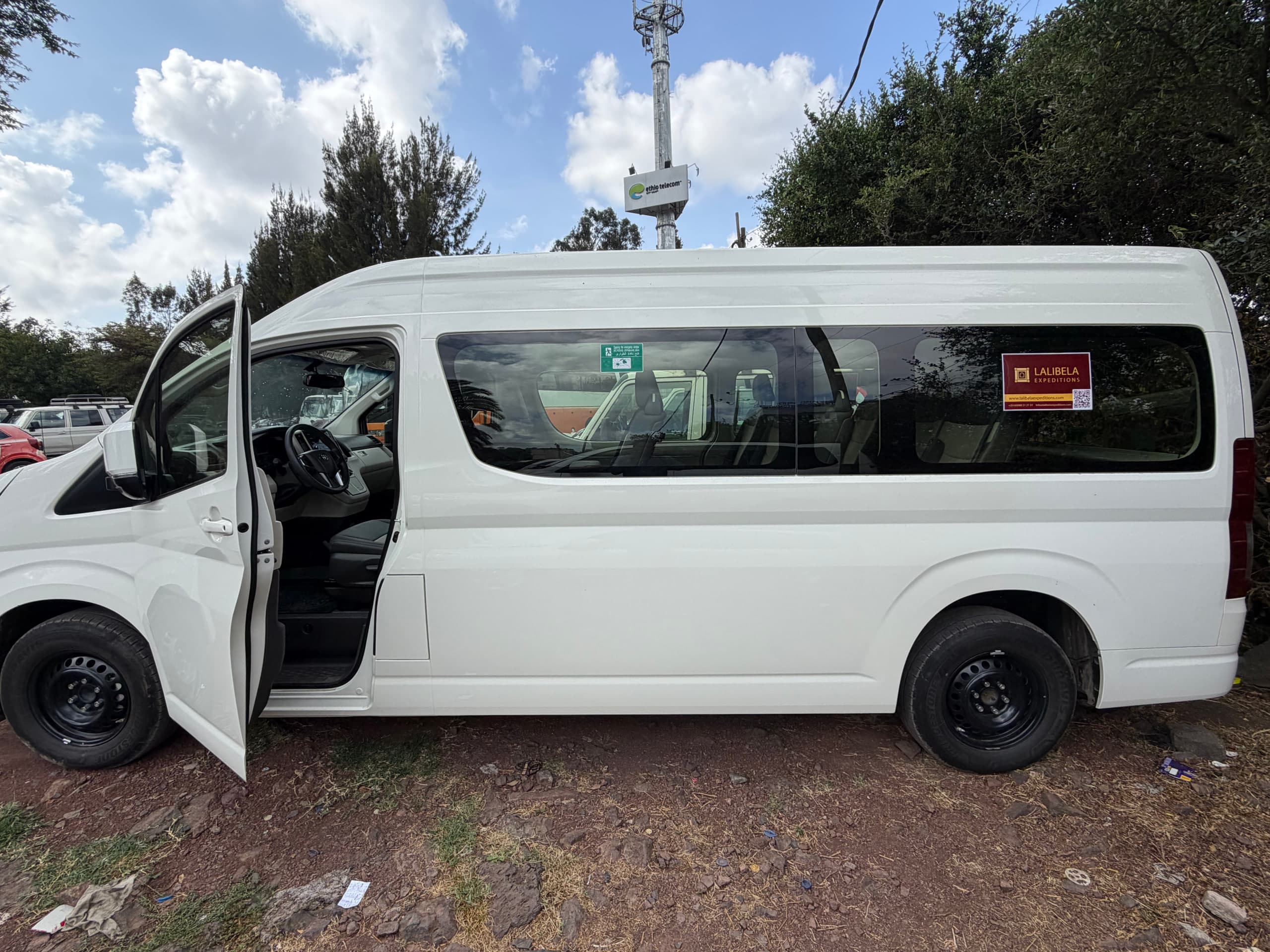 Toyota Hiace high roof minibus rental for groups in Ethiopia