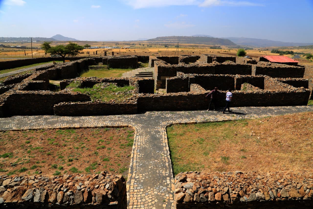 Queen of Sheba palace ruins near Axum, Ethiopia