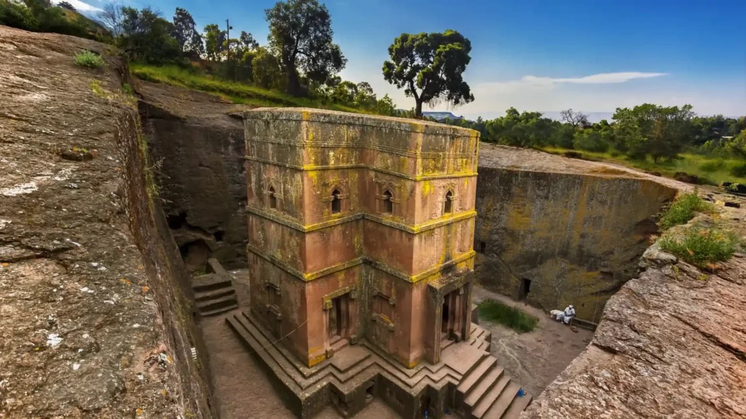 Biete Ghiorgis rock-hewn church in Lalibela, Ethiopia