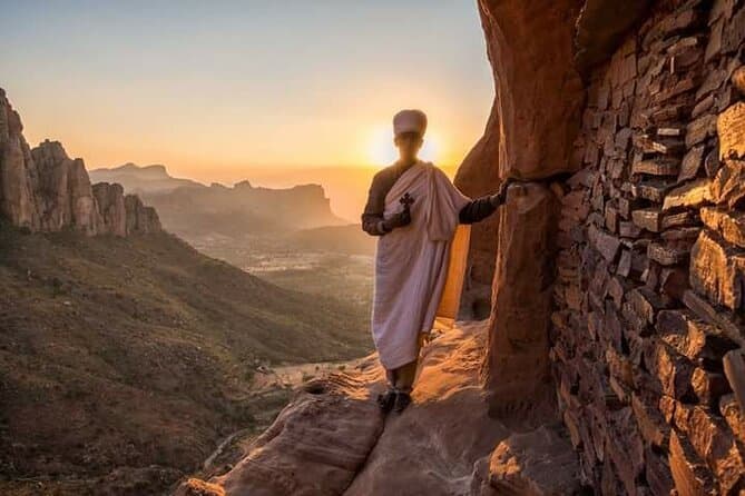 Mountain rock-hewn church in Tigray, Ethiopia