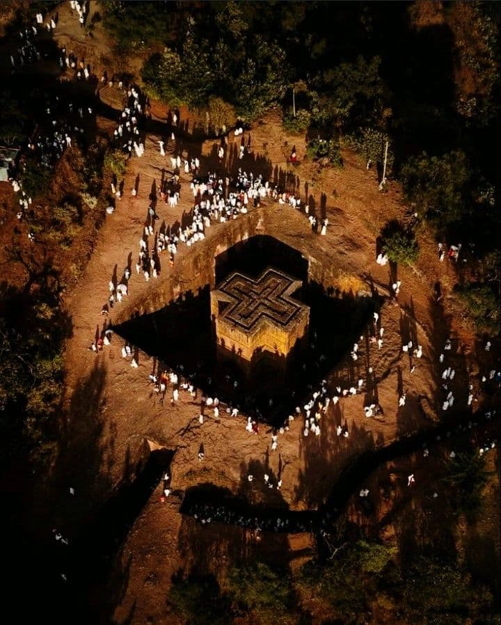 Fasika Easter celebration overlooking Lalibela churches