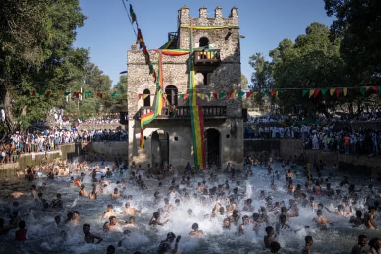 Timkat Epiphany celebration in Gondar, Ethiopia