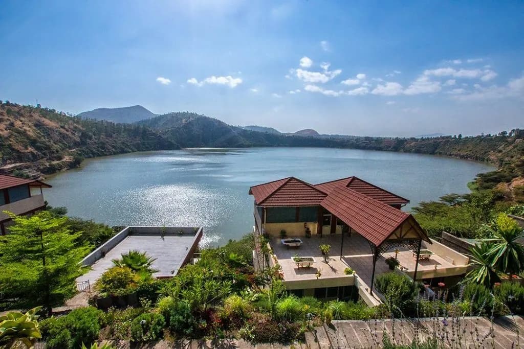 Crater lake resort views at Debre Zeit (Bishoftu), Ethiopia